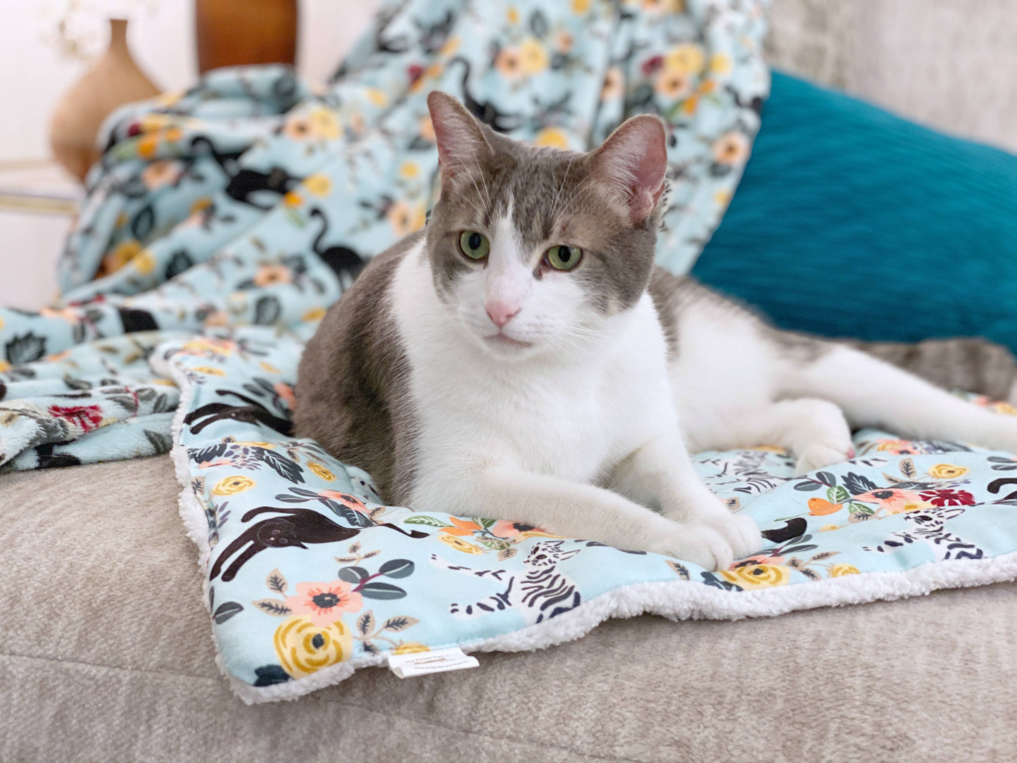 Kitty & Me.  2-Piece Set. Fleece Blanket and Cat Mat