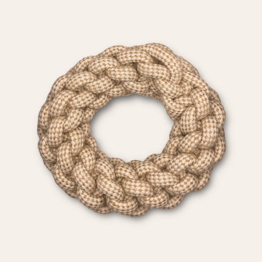 Natural hemp fibre rope ring