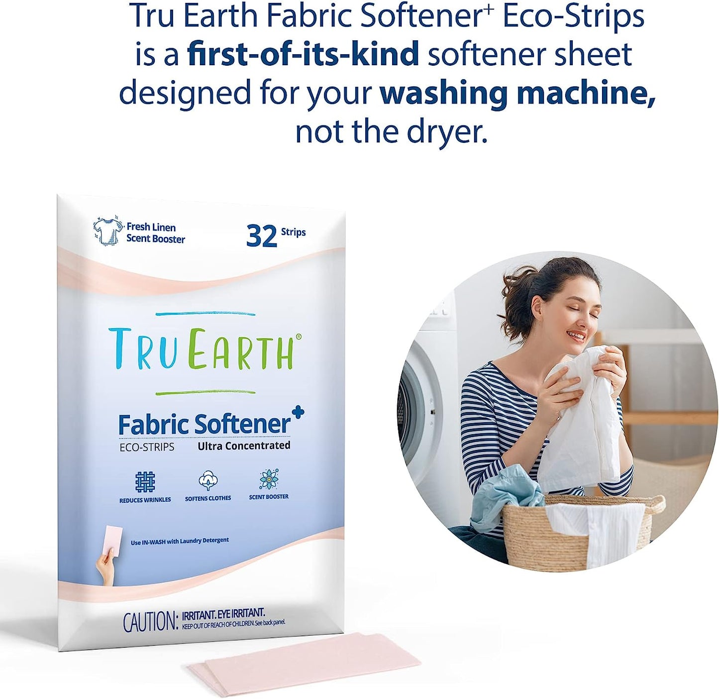 Fabric Softener Strips for Washing Machine, Alternative to Fabric Softener Liquid and Pods, Fresh Linen Scent Booster, up to 64 Loads per 32-Count