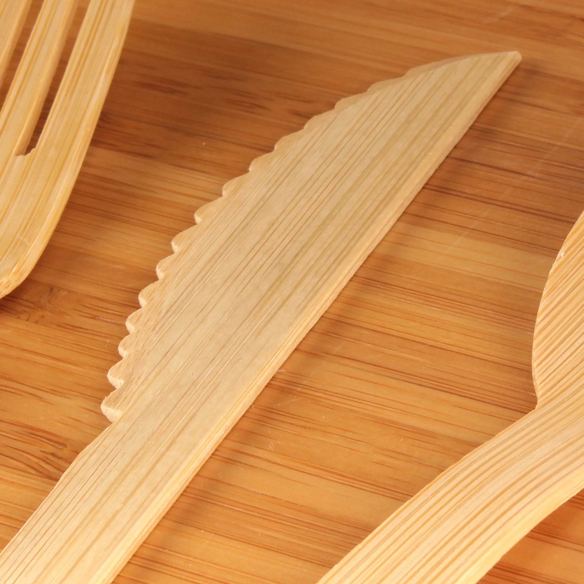 Natural Dinner Party Catering Bamboo Veneer Utensil