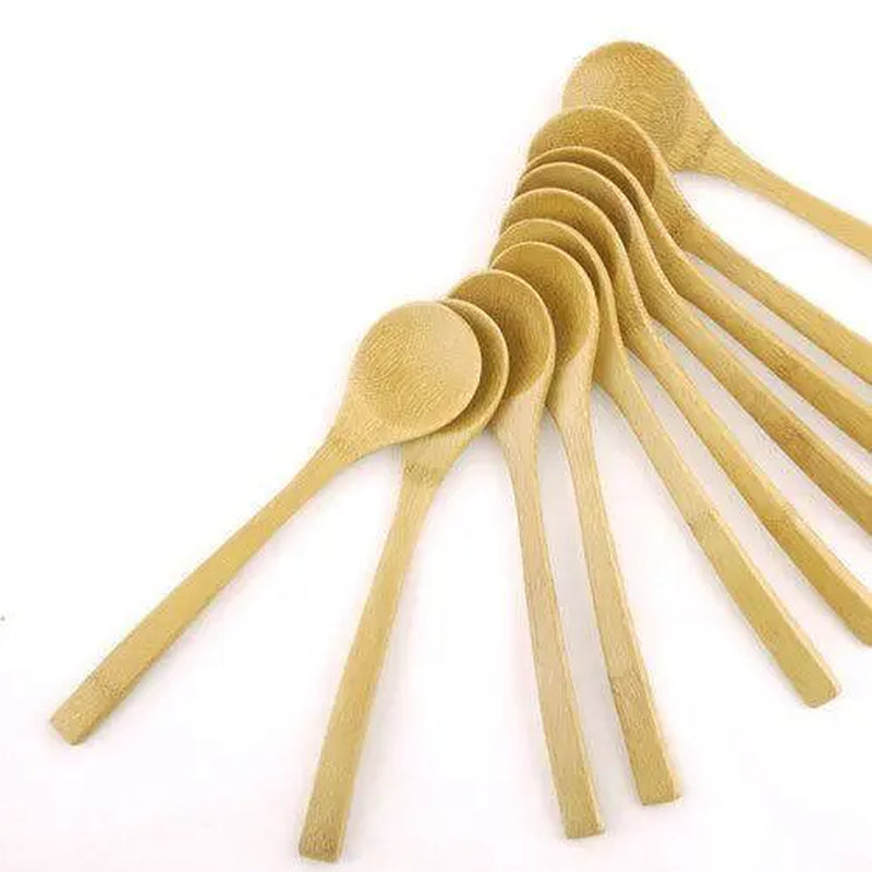 Premium Solid Bamboo Wood Soup Spoon 8"